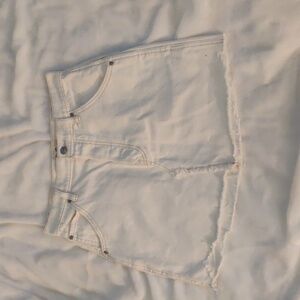 We The Free White Denim Button Fly Skirt Size 28